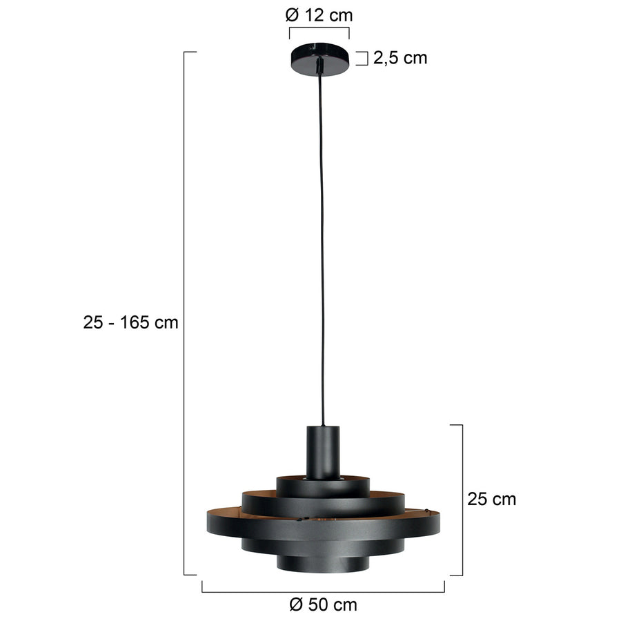 Zwarte Hanglamp Halo Cirque 4217ZW – Uniek Lichtspel met Elegante Metalen Ringen