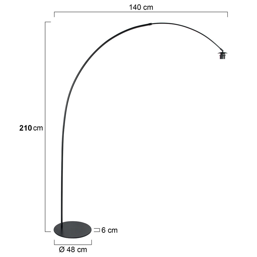 Zwarte vloerlamp curve 4219zw – stijlvolle booglamp met verstelbare functionaliteit