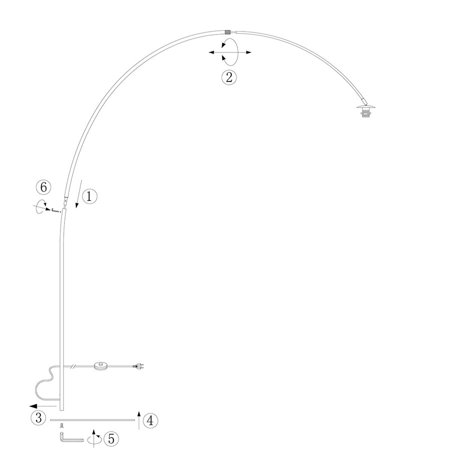 Zwarte vloerlamp curve 4219zw – stijlvolle booglamp met verstelbare functionaliteit