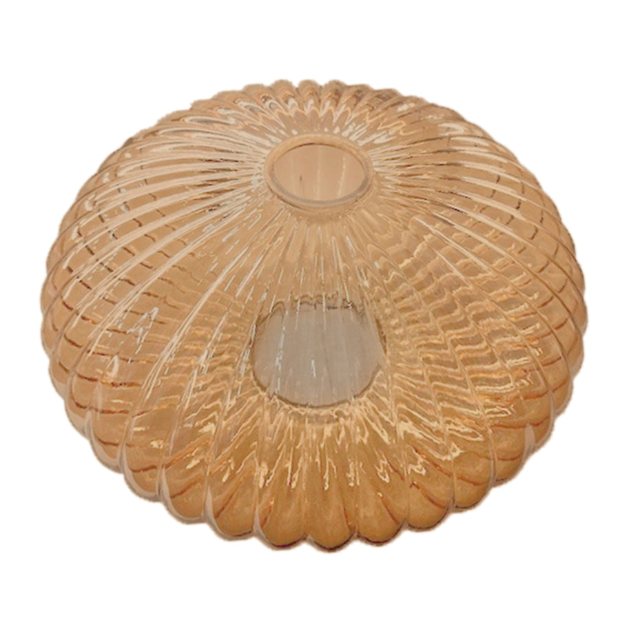 Tafellamp aurelio 4235zw met geribbeld amber ufo glas sfeervol