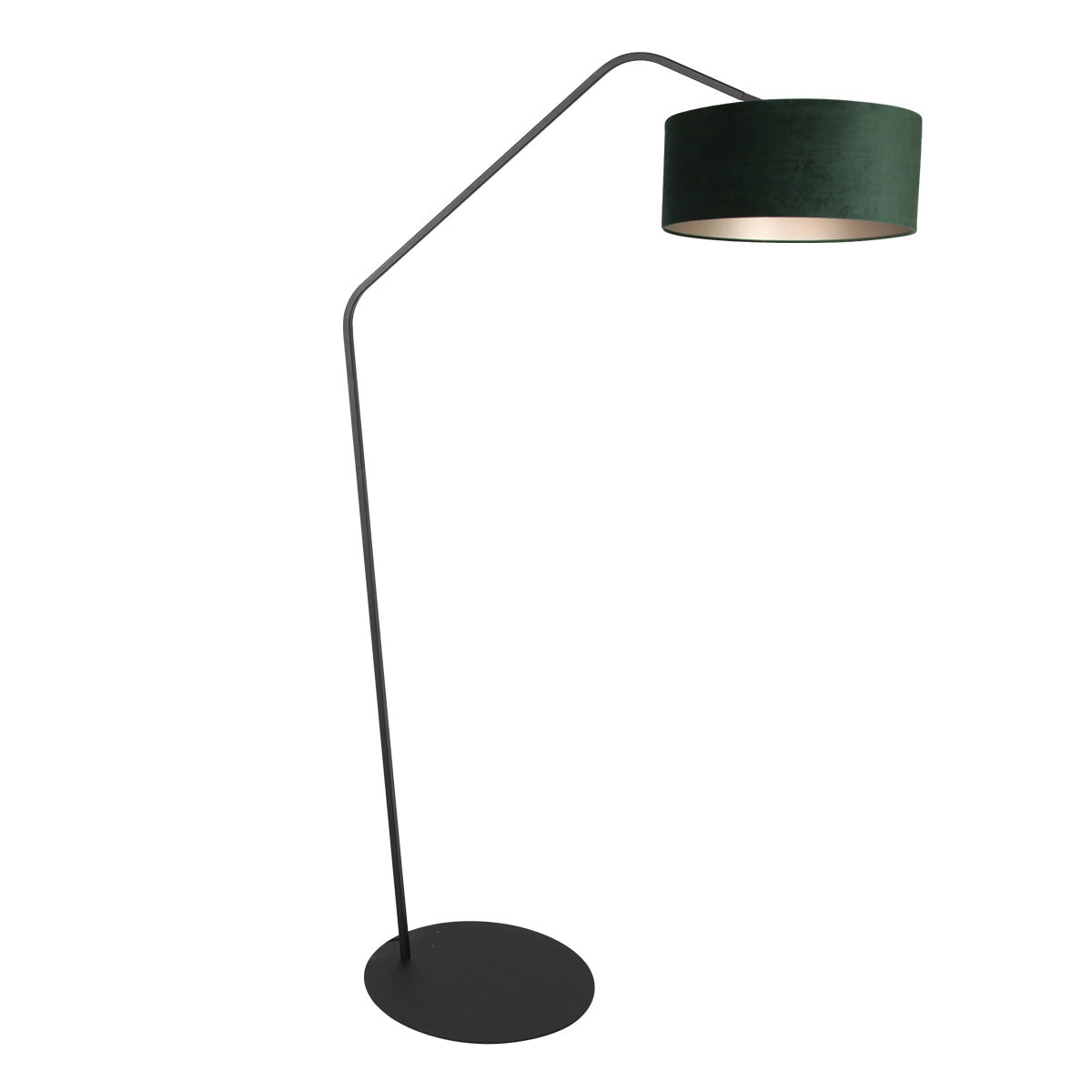 Zwarte vloerlamp zig-zag 4246zw met groen velours kap – uniek design en functioneel gebruik
