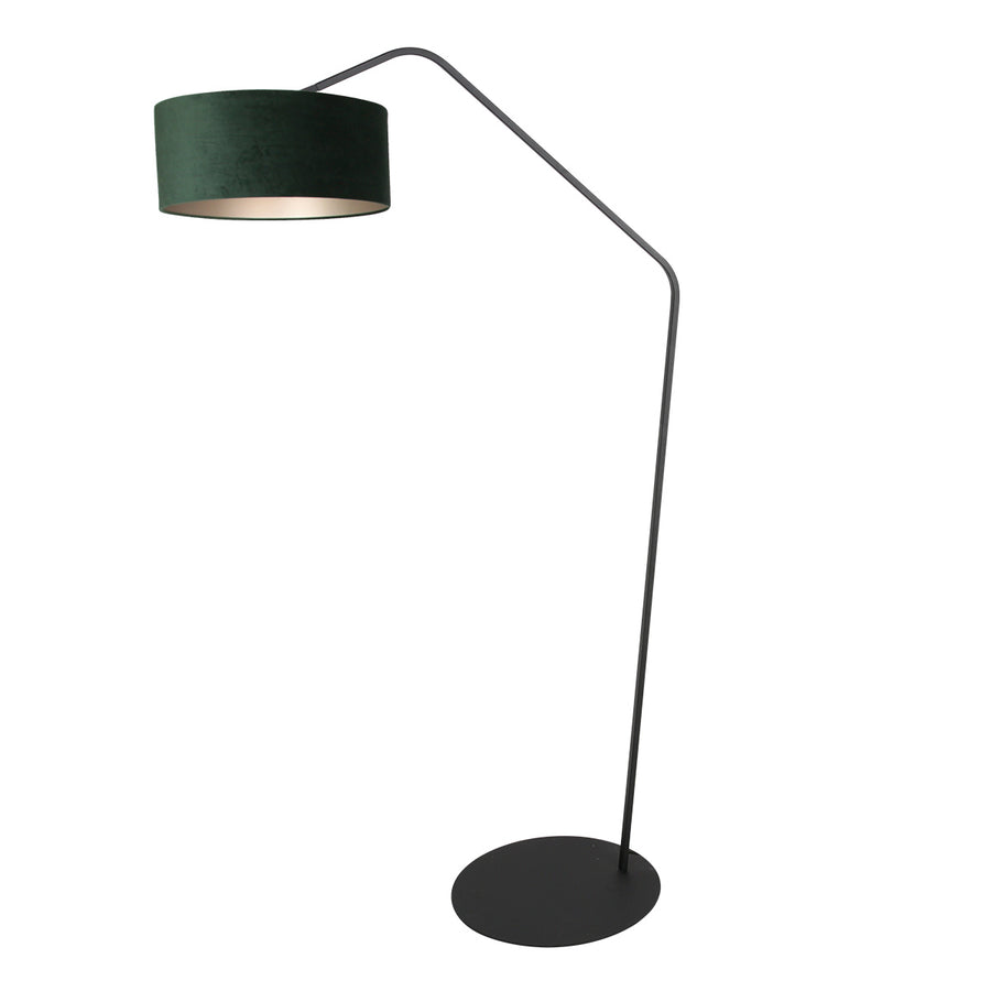 Zwarte vloerlamp zig-zag 4246zw met groen velours kap – uniek design en functioneel gebruik