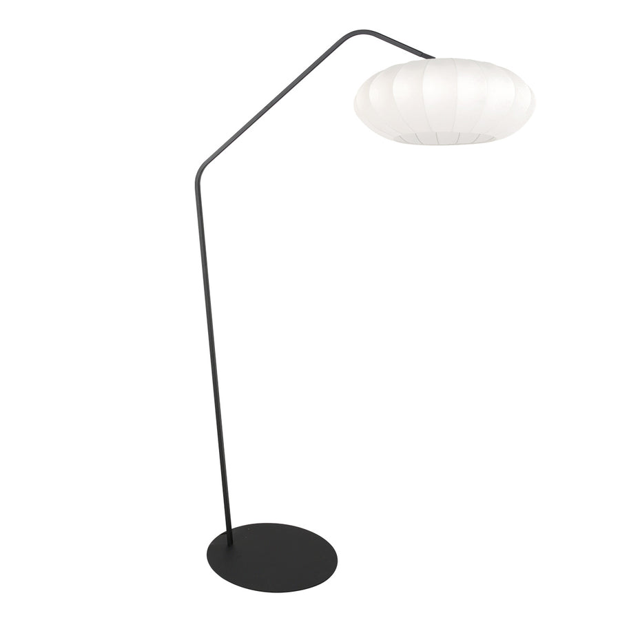 Zwarte vloerlamp zig-zag 4249zw met wit zijden kap – uniek design en functioneel gebruik