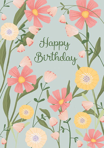 Blüten grün - happy bd