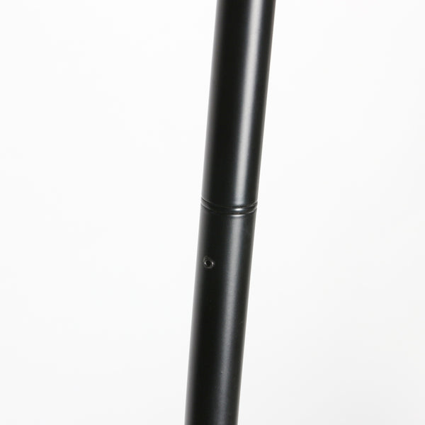 Vloerlamp curve 4272zw - zwarte booglamp met wit zijde kap