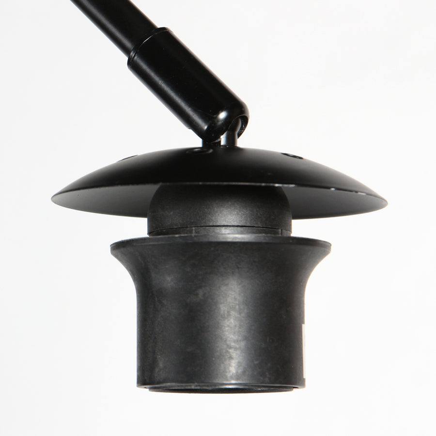 Vloerlamp curve 4273zw - zwarte booglamp met beige bamboe kap
