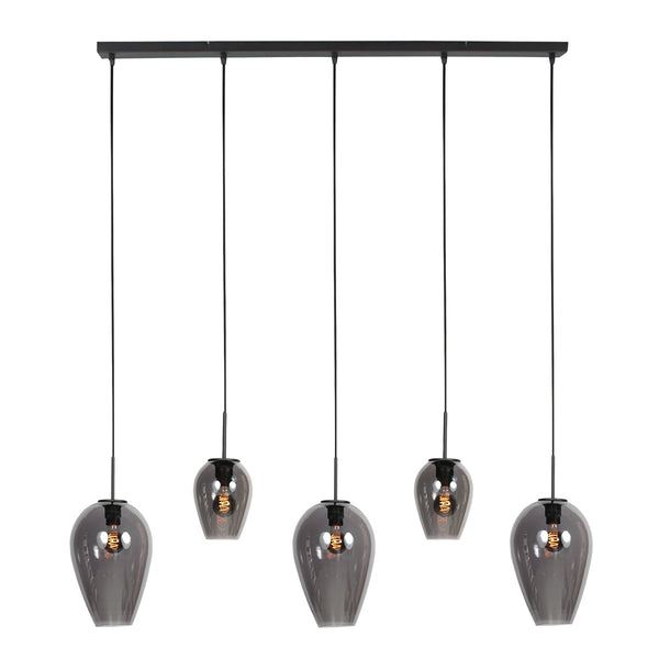 Hanglamp drovia 4280zw met smoke glas in twee formaten