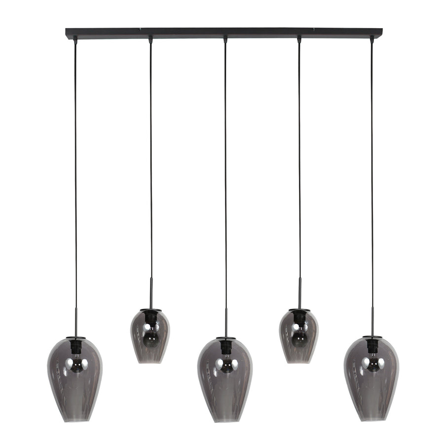 Hanglamp drovia 4280zw met smoke glas in twee formaten