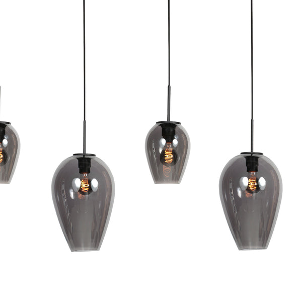 Hanglamp drovia 4280zw met smoke glas in twee formaten