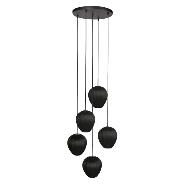 Hanglamp silura 4282zw – 5-lichts vide met ronde plafondplaat