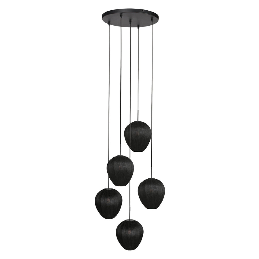 Hanglamp silura 4282zw – 5-lichts vide met ronde plafondplaat