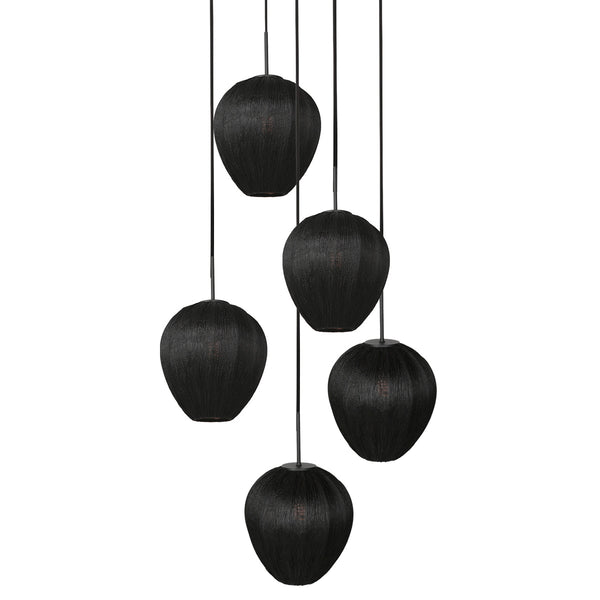 Hanglamp silura 4282zw – 5-lichts vide met ronde plafondplaat