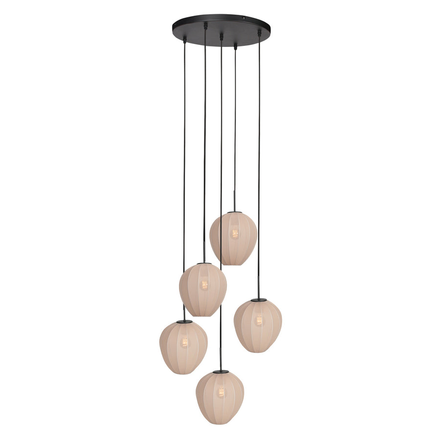 Hanglamp silura 4283zw – 5-lichts vide met ronde plafondplaat