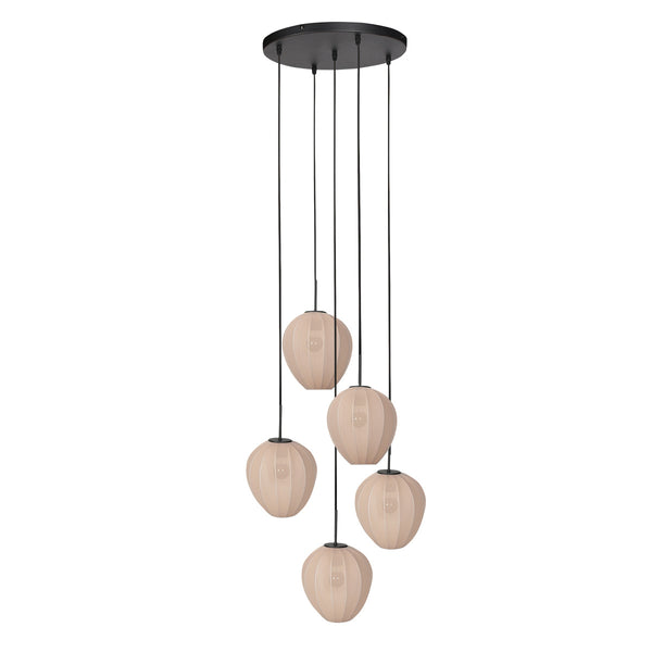 Hanglamp silura 4283zw – 5-lichts vide met ronde plafondplaat