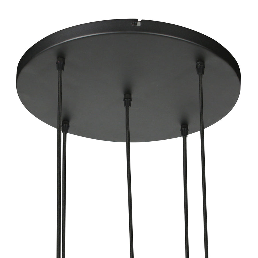 Hanglamp silura 4283zw – 5-lichts vide met ronde plafondplaat