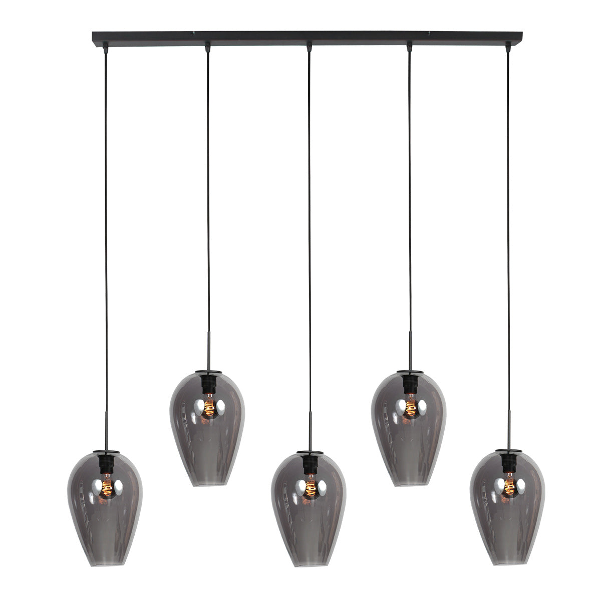 Hanglamp drovia 4284zw met smoke glazen, subtiel speels design