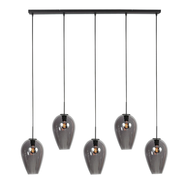 Hanglamp drovia 4284zw met smoke glazen, subtiel speels design