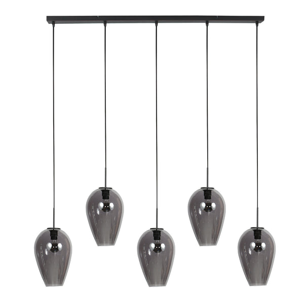 Hanglamp drovia 4284zw met smoke glazen, subtiel speels design