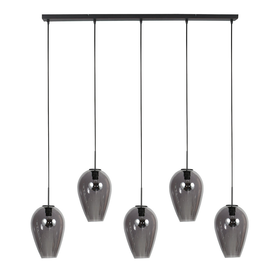 Hanglamp drovia 4284zw met smoke glazen, subtiel speels design