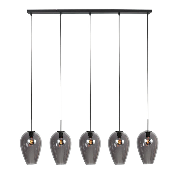 Hanglamp drovia 4284zw met smoke glazen, subtiel speels design