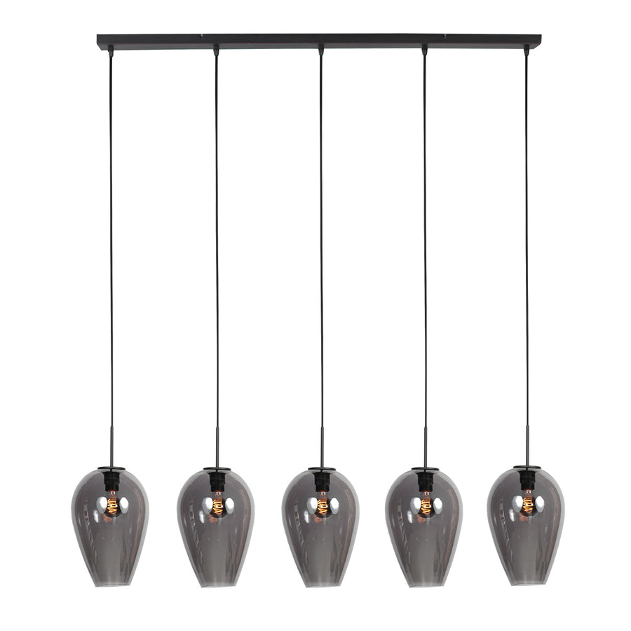 Hanglamp drovia 4284zw met smoke glazen, subtiel speels design