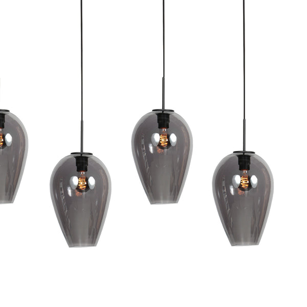 Hanglamp drovia 4284zw met smoke glazen, subtiel speels design