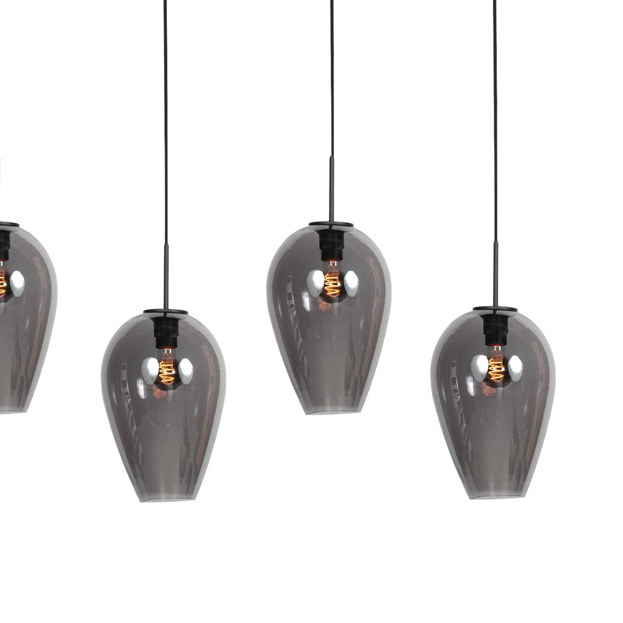 Hanglamp drovia 4284zw met smoke glazen, subtiel speels design