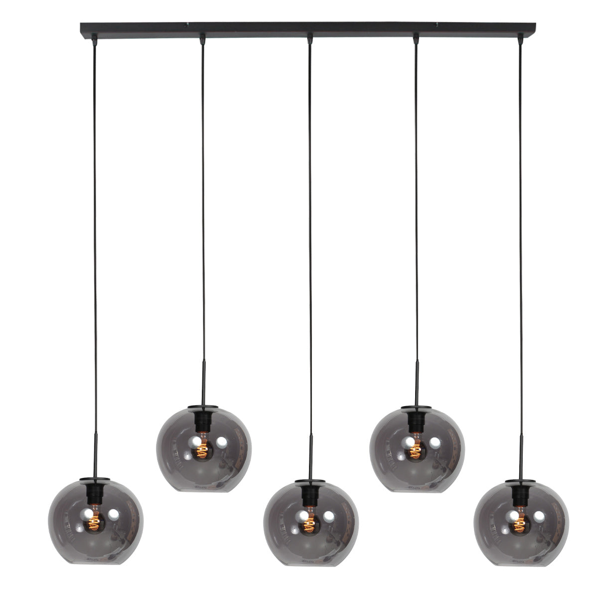 Sferio 4285zw – langwerpige hanglamp met stijlvolle smoke glazen