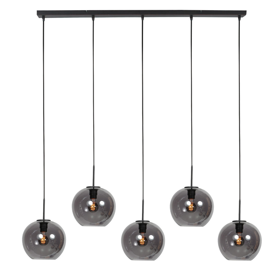 Sferio 4285zw – langwerpige hanglamp met stijlvolle smoke glazen