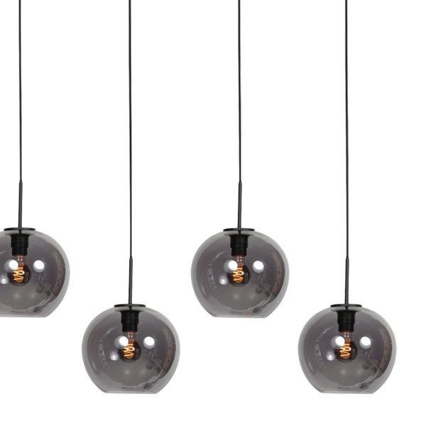 Sferio 4285zw – langwerpige hanglamp met stijlvolle smoke glazen