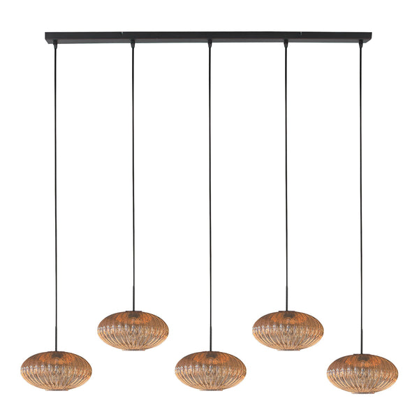Hanglamp aurelio 4286zw – 5-lichts balk met ufo glas