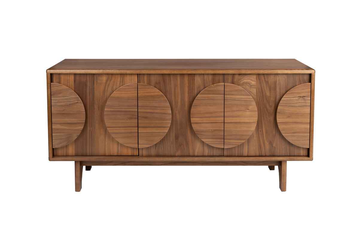 Groove dressoir 3 deuren walnoothout donkerbruin