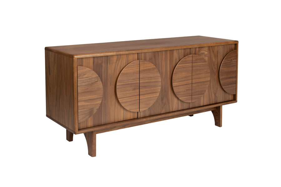 Groove dressoir 3 deuren walnoothout donkerbruin