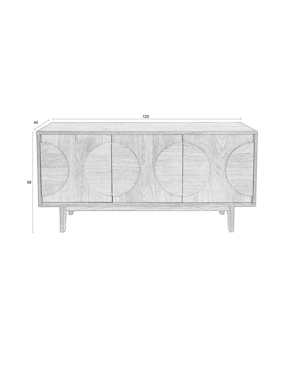 Groove dressoir 3 deuren walnoothout donkerbruin