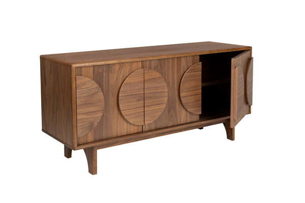 Groove dressoir 3 deuren walnoothout donkerbruin