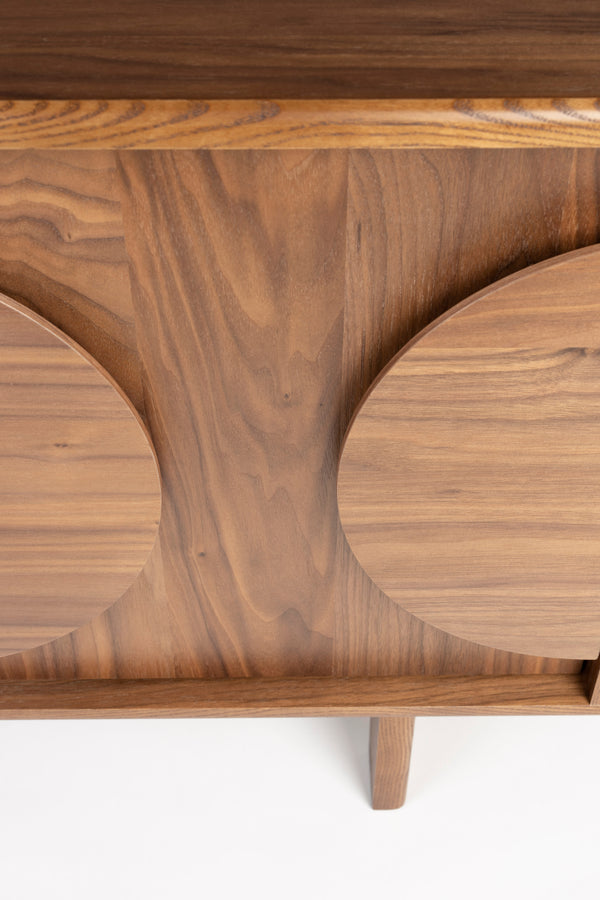 Groove dressoir 3 deuren walnoothout donkerbruin