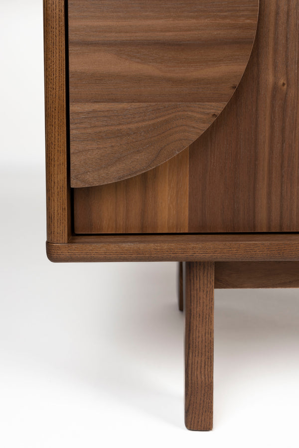 Groove dressoir 3 deuren walnoothout donkerbruin