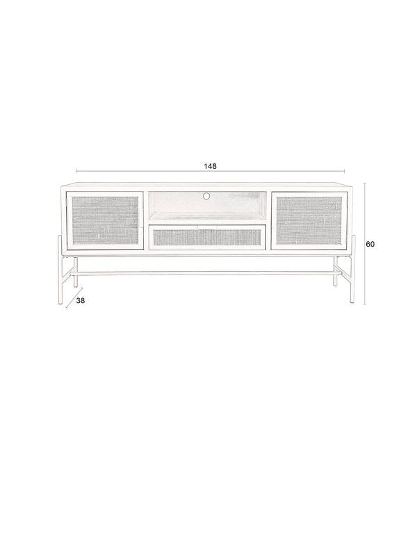 Yasu dressoir hout/ metaal zwart