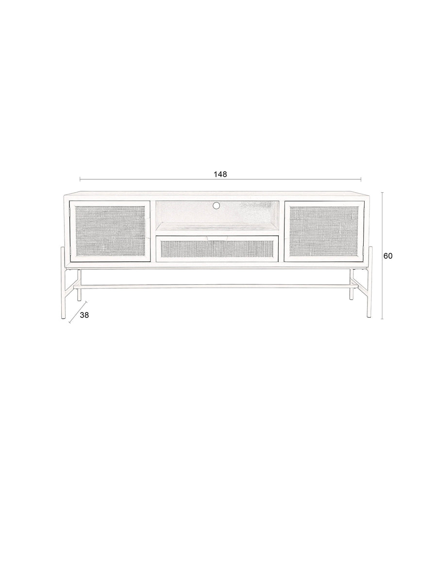 Yasu dressoir hout/ metaal zwart