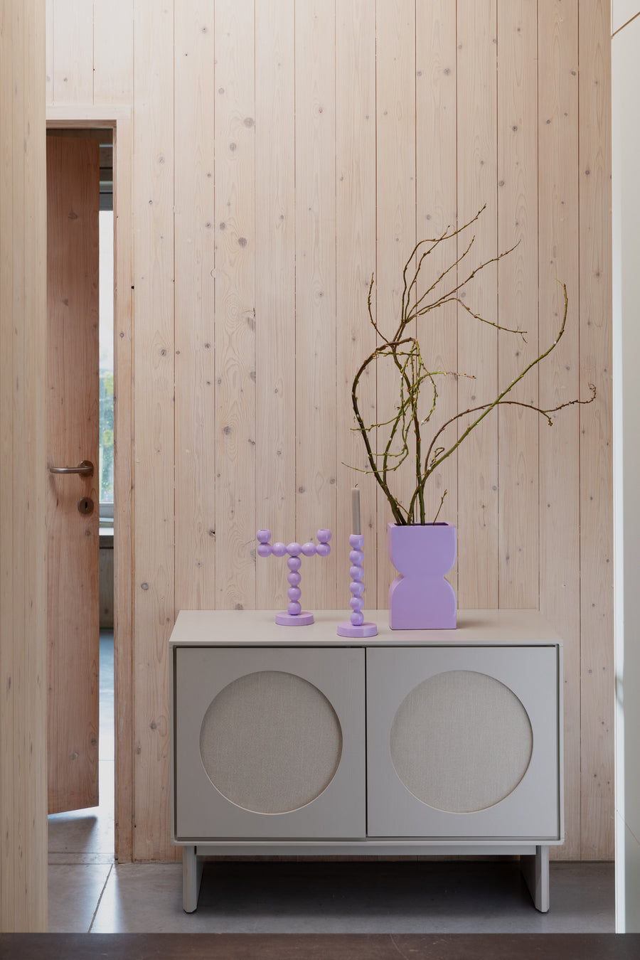 Twin kast 2 deuren hout beige