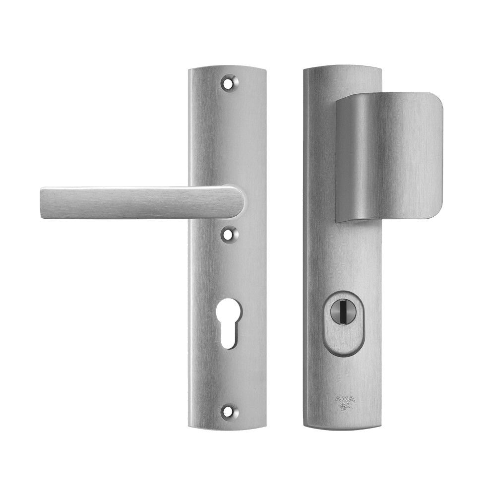 Veiligheidsbeslag Curve Plus D-duwer+krukBlok PC55 anti-kerntrek/omkeerb/242x52x13/alu gesl F1/SKG3