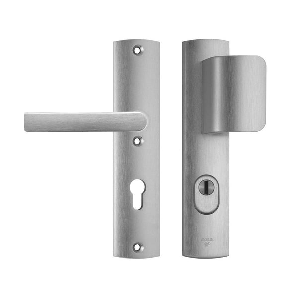 Veiligheidsbeslag Curve Plus D-duwer+krukBlok PC55 anti-kerntrek/omkeerb/242x52x13/alu gesl F1/SKG3