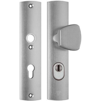 Veiligheidsbeslag Curve Plus S-knop+kruk Blok PC72 anti-kerntrek/omkeerb/242x52x13/alu gesl F1/SKG3