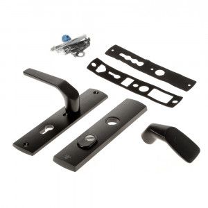 Veiligheidsbeslag Premium Wing-knop+kruk Arrow PC72 anti-kerntrek/omkeerb/242x52x13/alu gesl F8/SKG3