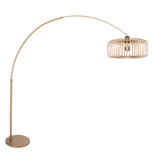 Bronskleurige Booglamp Sparkled Light 4310BR – Stijlvolle Verlichting met Bamboe Kap