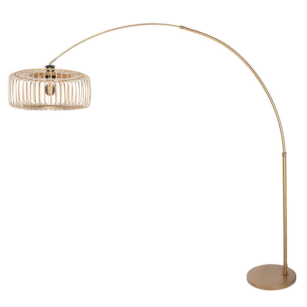 Bronskleurige Booglamp Sparkled Light 4310BR – Stijlvolle Verlichting met Bamboe Kap