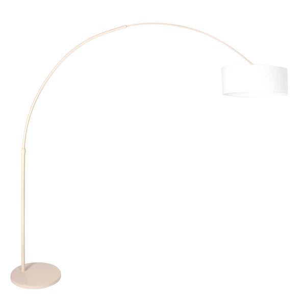 Booglamp sparkled light 4316cr crème met grof wit linnen kap