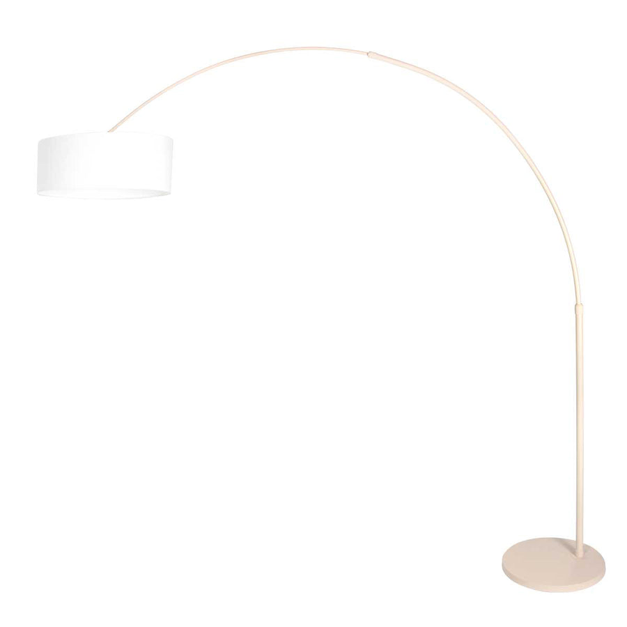 Booglamp sparkled light 4316cr crème met grof wit linnen kap