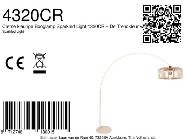Creme kleurige booglamp breeza-beache 4320cr – de trendkleur van 2026