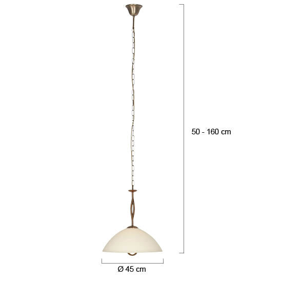 Anthea 4327BR – klassieke hanglamp met marmerlook glas